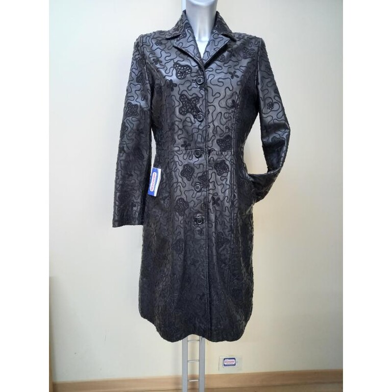 4823924 Cappotto donna ricamo pelle